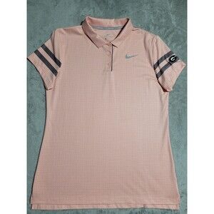 Georgia Bulldogs Shirt Womens M Pink NCAA Golf Nike Dri Fit Polo Performance